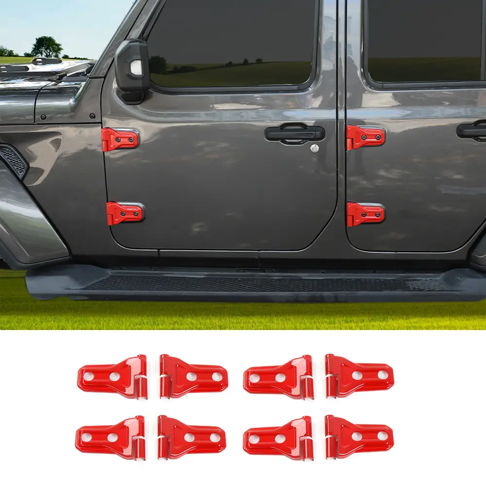 4-Piece Carbon Fiber Door Hinge Covers Protector Trim Kit for 2018+ Jeep Wrangler JL/JLU & Gladiator JT - Self-Adhesive Tape, UV Resistant, DIY Install Auto Accessories, Vehicle Decor, Sticker for Cars, Scratch Protection
