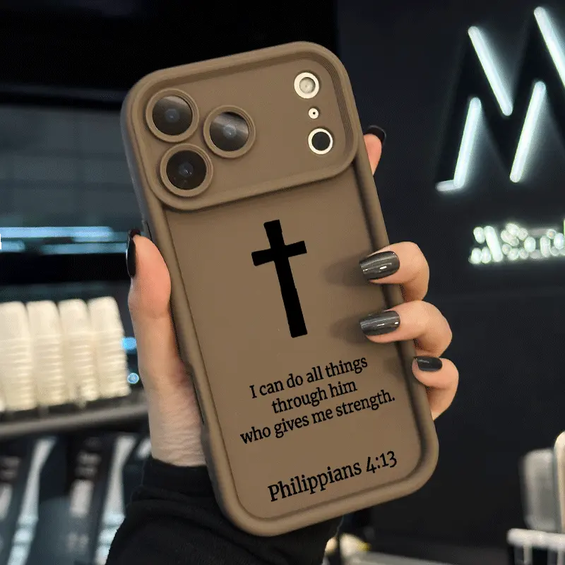Philippians Case for iPhone 17 Air 16 16e 15 14 Pro Max 13 12 11 XR XS Plus Pattern Soft Matte TPU Armor Lens Protection Rugged Phone Back Cover