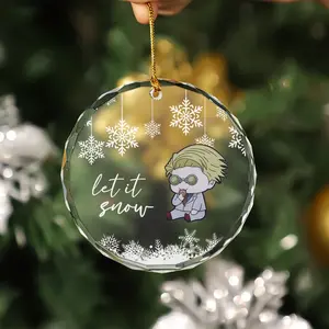 Personalized JJK Kento Nanami Jujutsu Kaisen Glass Ornament, Christmas Tree Decoration, Decor Home, 2D Flat