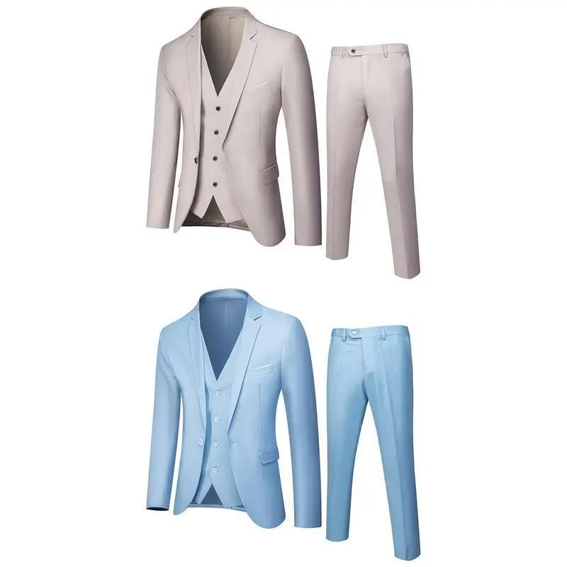 Men's Suit Set three-Piece Slim Suit Business Clothing Men's Suit Set three-Piece Slim Suit Business Clothing
