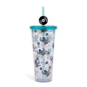 Disney Lilo & Stitch Elvis Stitch 24-Ounce Carnival Cup With Straw Topper Charm