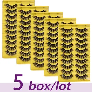 30Pairs/50Pairs Fluffy Messy Thick Lashes 3D Dramatic False Eyelashes Soft Lightweight Fake Eyelashes for Everyday Makeup Fluffy Volume Eyelashes