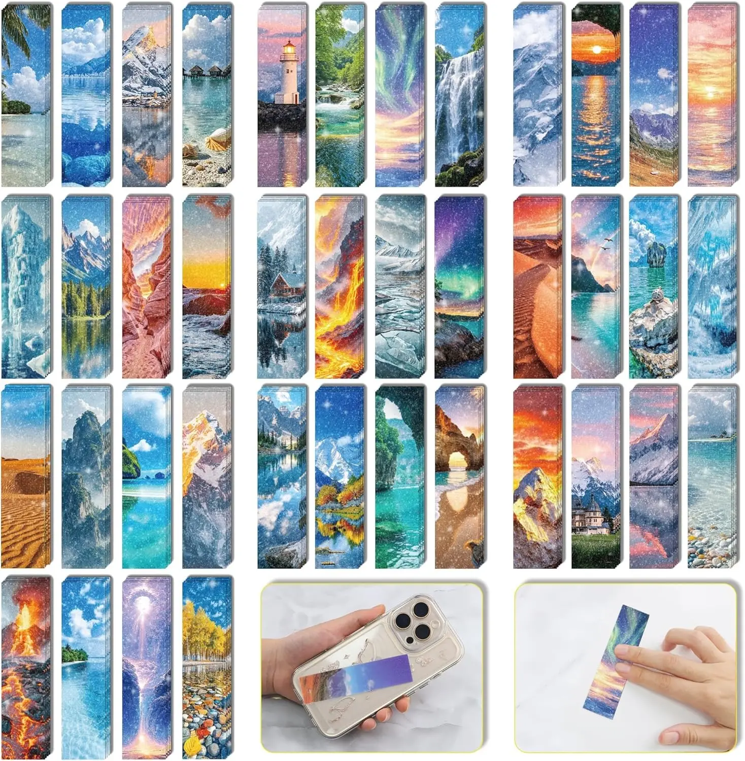 80PCS Anxiety Sensory Stickers Calming Textured Stickers Anxiety Relief Items Mental Health Fidgets for Adults Teens Anti Stress Calming Breathing (Scenery)
