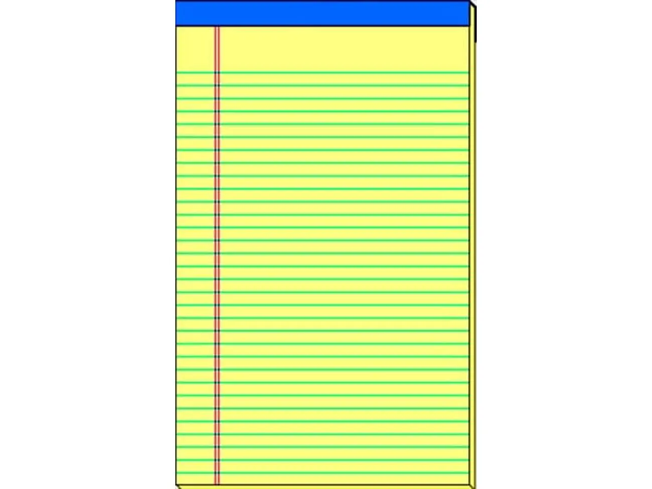 School Smart Perforated Stapled Standard Legal Pad (Pack of 12) - 8.5x11.75 in, 15 lb Sulphite Bond Paper, 50 Sheets, 3/8 in Ruled, Canary, Printed Headstrip, 027430 Model
