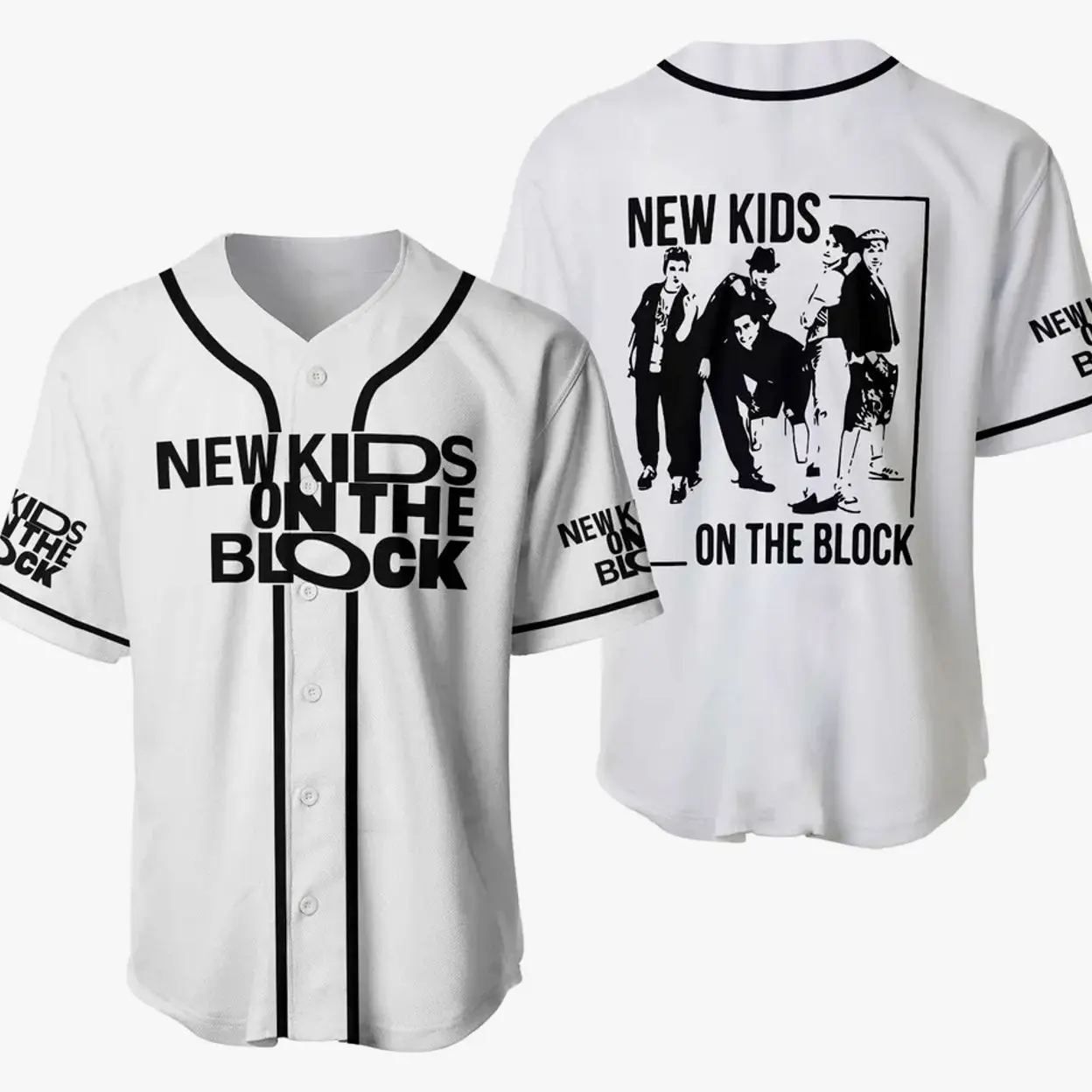 New Kids on the Block Baseball Jersey, NKOTB Fan Button Up Shirt, Vintage Pop Band Concert Jersey, Music Tour Merch, Unisex Baseball Jersey Gift for Fans
