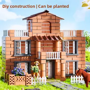 DIY Bricklayer Toy House Building Wall Building Architect Handmade Bricks Mini Assembly Children's Holiday Gift, Parent-Child Interaction, Improve Children's Intelligence Development Hands-on Ability