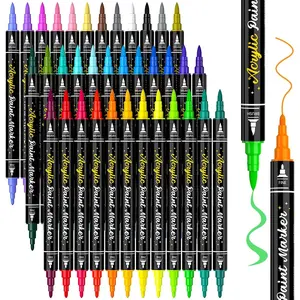 36 Colors Dual Tip  Markers for Easter Eggs, Fine Tip and Brush Tip   Pens for Coloring Books, Rock, , Plastic, Easter DIY Decorating Crafts & Scrapbook Supplies