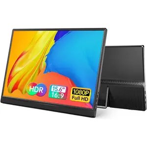 Portable  15.6 Inch 1080P USB-C HDMI Ultra-Slim Travel  with Kickstand, for Laptop, PC,  Phone, PS, , Swich IPS Ultra-Thin Zero Frame Gaming