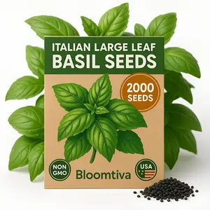2000 Basil Seeds for Planting - Italian Large Leaf, Non-GMO and Heirloom Herbs Seeds for Planting, USA Grown Tulsi Basil, Great for Indoor or Outdoor Growing (Ocimum basilicum)