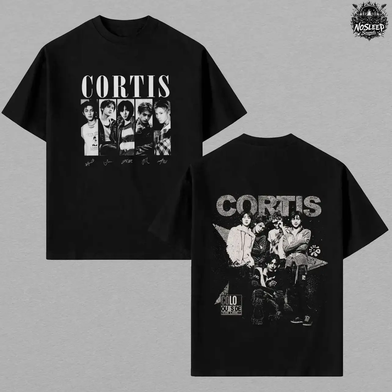 CORTIS Kpop Band T-Shirt, Color Outside The Lines Graphic Tee, Vintage Washed Oversized Style, Double Sided Print Streetwear, Korean Pop Group Aesthetic, Heavy Cotton Unisex Shirt, Casual Black Tee, Gift for Kpop Fans K6G