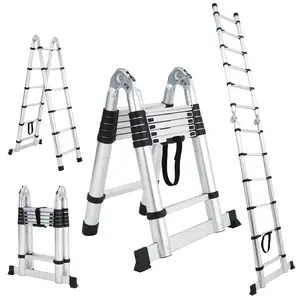 【GARVEE】Telescoping Extension Ladder Collection: Durable Aluminum Folding, Collapsible, and Telescopic Ladders in 12.5FT to 18.5FT Lengths for Versatile Use in Home, RV, Attic, and Roof Applications