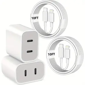 For iPhone 14 Charger,USB C Charger, 40W Dual Port Type C Fast Charging Block With 2pcs 6ft  USB-C to Lightning Cable for iPhone 14/13/12/12 Pro/12 Pro Max/11/11 Pro/11 Pro Max/XR/XS/X/8