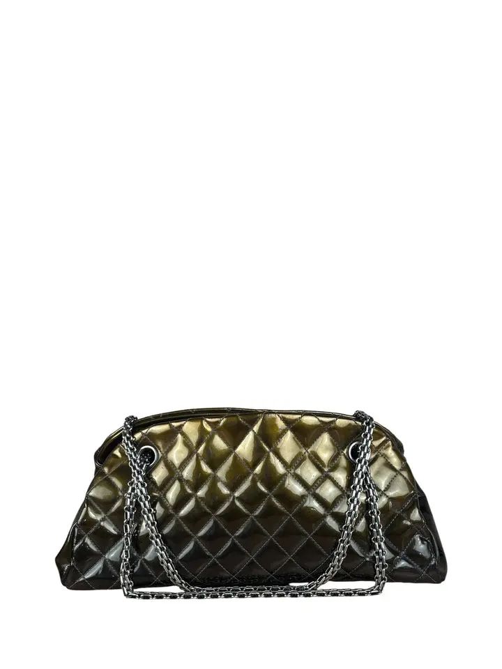 Pre-owned CHANEL Patent Leather Shoulder Bags Metallic Just Mademoiselle Bowling Bag 2011