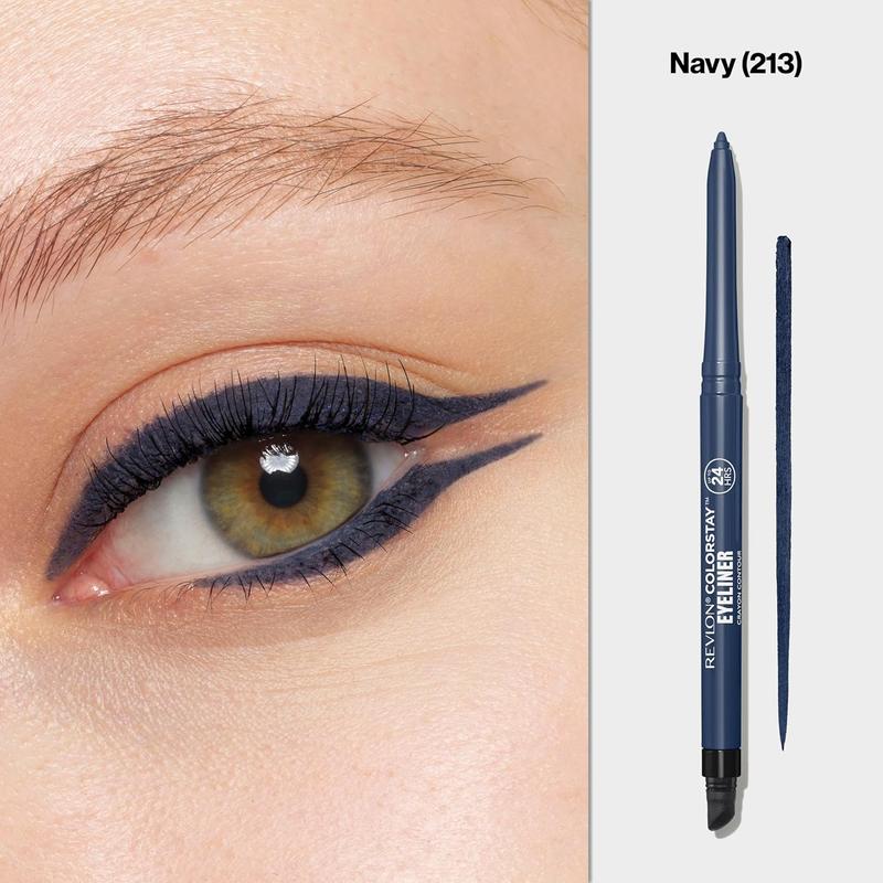 REVLON ColorStay Pencil Waterproof Eyeliner 213 Navy 0.01 oz Full Coverage Smudge-Proof Eye Makeup with Built-In Sharpener for All Skin Types