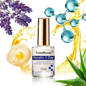 2 PCS Keratin 3 Day Nail Strengthener -lmproves nailproblems, keeps polish lasting longer, adds extra strengthto brittle nails, promotes growth & repair, 15ml