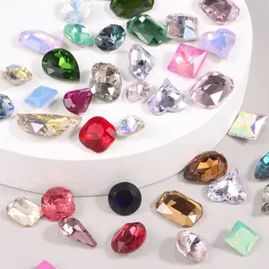 20pcs Assorted Multi-Size Colorful Glass 3D Rhinestones, Nail Art Supplies, DIY Craft Decorations, Valentine's Day Gifts