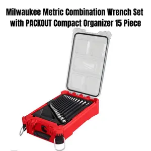 Milwaukee Metric Combination Wrench Set with PACKOUT Compact Organizer 15 Piece