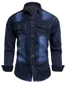 Men's Tie-Dye Denim Jacket Original Washed Denim Shirt Christmas Day Jeans Coat