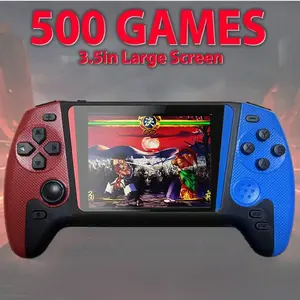 Portable Retro Video Handheld Games Console, 3.5-Inch Joystick, 500 Game Library, Wireless Controller, Rechargeable Battery, TV Connection, Handheld Gaming Console