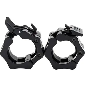 Barbell Clamps Collars Quick Release Pair Weight Clips for 2 inch Barbell BLACK