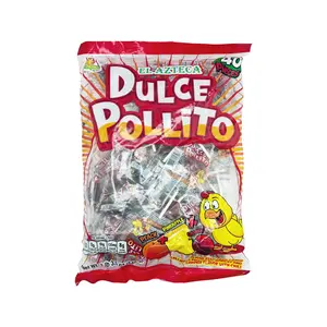 Dulce Pollito Paleta Lollipops Spicy Peach Pineapple and Chamoy Acidulated Hard Candy Lollipop 40 Pieces Mexican Candy Dulces Mexicanos Snack Sweet Sugar Candies
