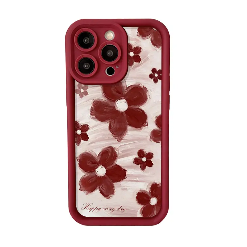 IPhone Air Case 17 16 15 14 13 12 11 Plus Promax Pro Max&Samsung Galaxy S25 S24 S23 S22 Super FE Matte Anti Fall Protective Cover with Wine Red Daily Pattern Design christmas lover funny festive holiday case