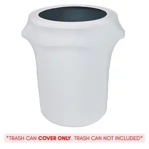 32 Gallon Spandex Trash Can/Waste Container Cover White 32 Gallon Spandex Trash Can/Waste Container Cover White
