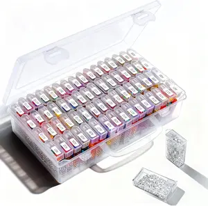 64-Grid Diamond Painting Functional Storage Box - Adjustable Bead, Gem & DIY Craft Organizer with Labels, Functional Storage Boxes