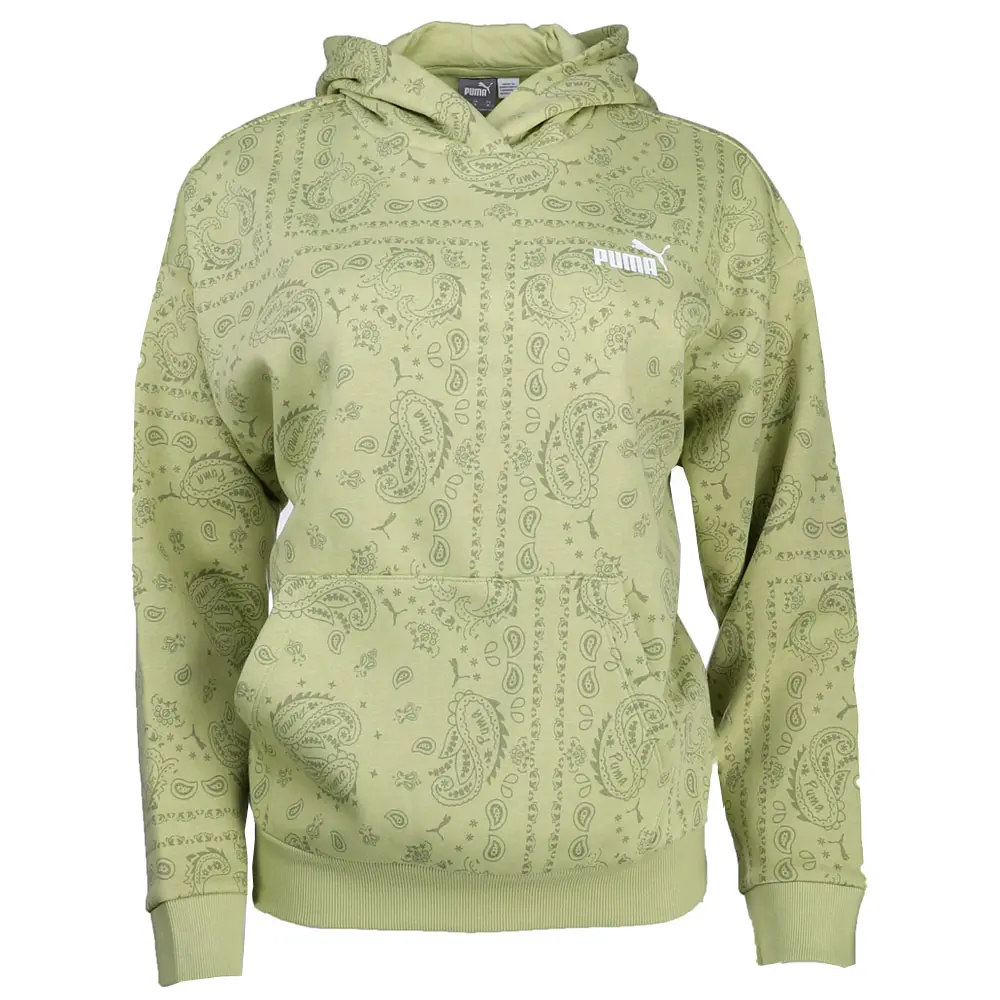 PUMA Womens Essentials Paisley Hoodie Casual Outerwear Casual - Green