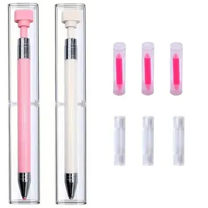 Diamond Painting Kit, Reusable Wax Pencil with 6 Wax Sticks, Rotary Glue Dot Drill Pen, Nail Art Tool, Quick Gemstone Pick-Up