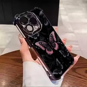 butterfly pattern TPU Casing for iphone 17Air 16 15 14 13 12 11 X XS PRO PLUS MAX Four Corners Anti-Fall Transparent Soft Silicone Gift Shockproof Protection Anti-Drop Protective Protector Phone Cases Shell Cover