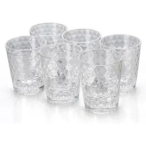 Plastic Tumblers 6 Pack (6x16oz) |  Dishwasher Safe | Stackable Shatterproof Cups | Plastic Drinkware & Drinking Tumblers for Restaurant, , Party