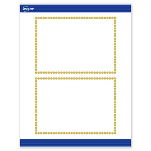 Avery Printable Rectangle Invitation Cards, Gold Beads, 5" x 7", Matte White Rectangle Invitation Cards, Laser/Inkjet, 20ct, Great for Invitation Cards