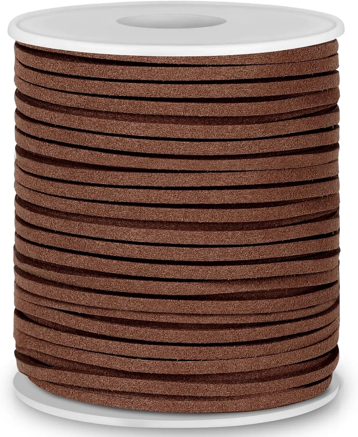 Flat Leather String Cord, Suede Ribbon for Jewelry Making, Leather Twine for Crafts, Thin Leather Shoe Laces for Boots, Faux Leather Strips for Bracelets, Necklaces (Dark Brown)