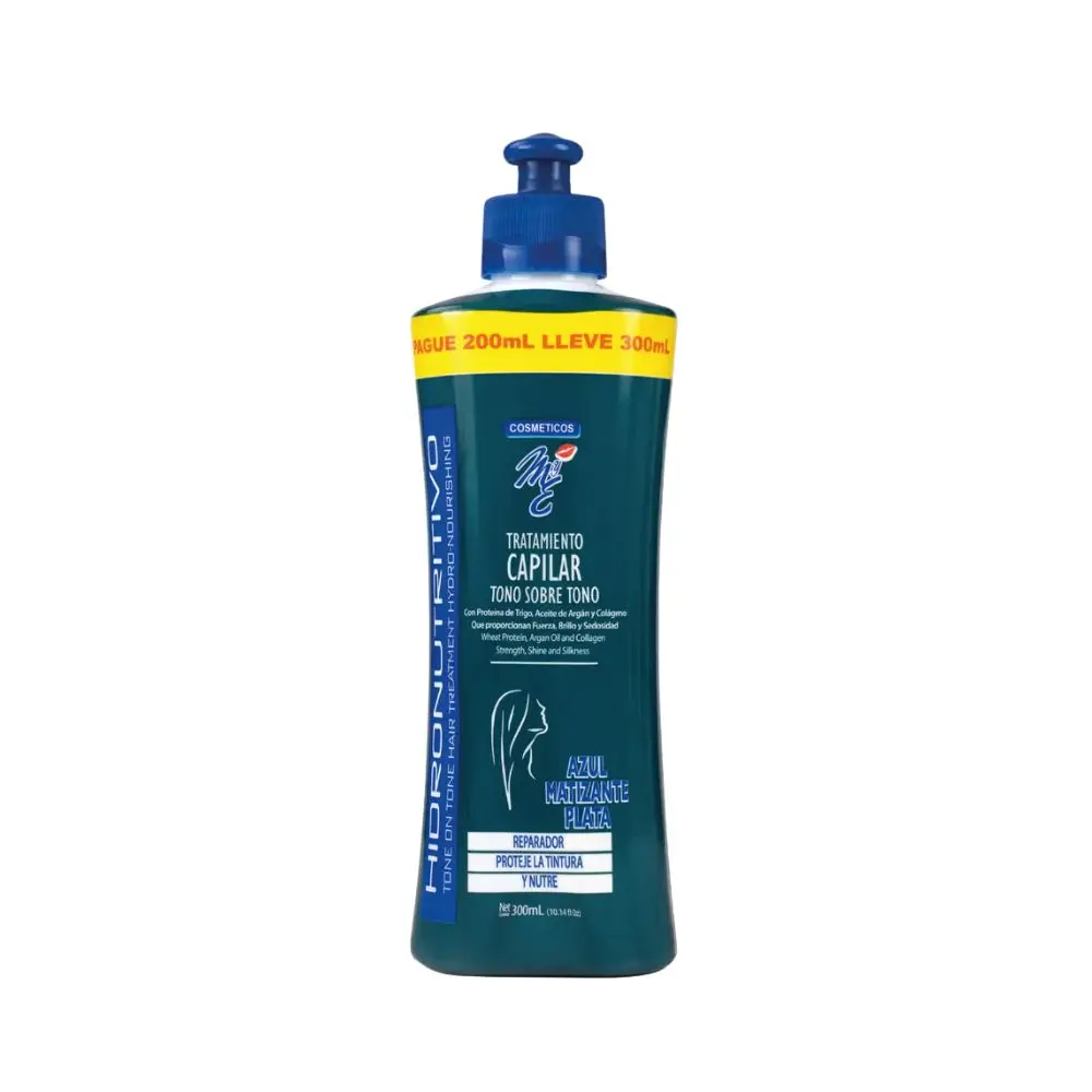 MyE Tono sobre Tono Tratamiento capilar Azul Matizante Plata 300mL