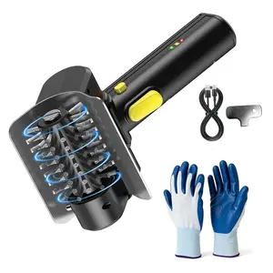 Multi-functional Handheld Electric Cleaning Brush, Usb Rechargeable Scrubber, Rechargeable Grill Cleaning Tool, Wire Brush, Barbecue Cleaning Accessories, With Gloves and Replacement Brush Heads Suitable for All Grills, Picnics and Camping