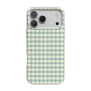 Casely iPhone 17 Pro Case | Pastel Picnic | Blue & Green Gingham | Compatible with MagSafe | Classic Ultra Thin Design