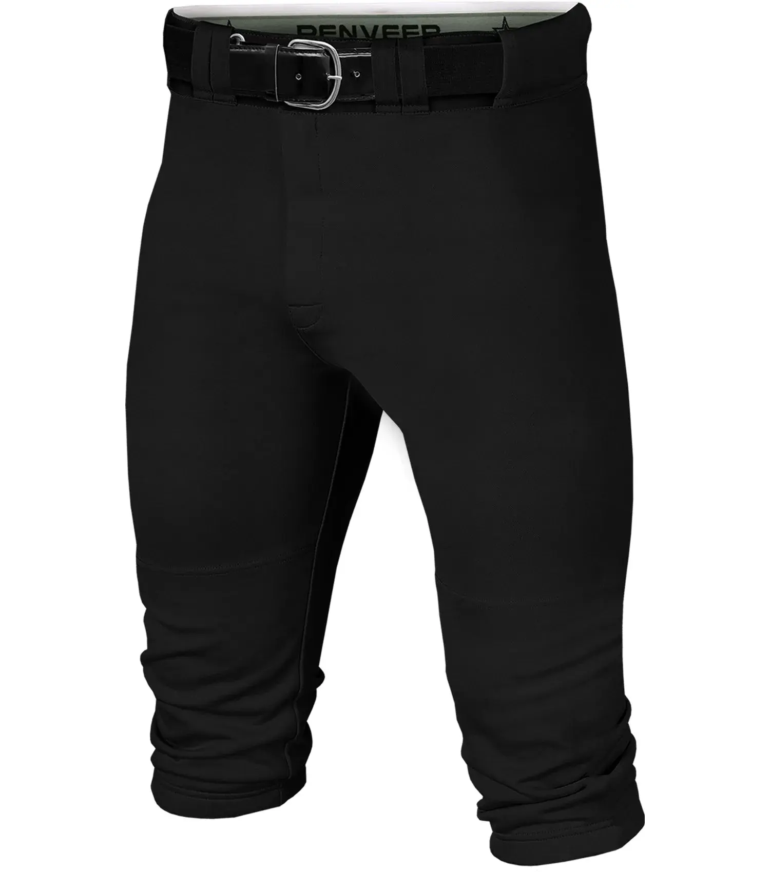 Penveer Boys' Polyester Knicker-Style Baseball & Softball Pants - Durable Snap-Zip, Elastic Bottom, Multi-Size, Enhanced Performance, Synthetic Sporty Bottoms (Black)