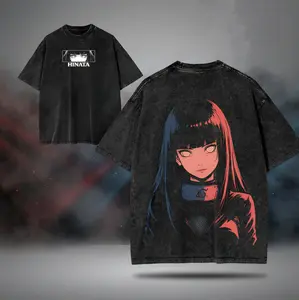 Hinata Hyuga - Anime Double Printed Vintage Washed Tee Tanktop Unisex Anime Manga Washed Cotton T-shirt Gift For Anime Fan graphic 90s Top Men Unisex