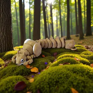 1 3D-printed squirrel, a small Easter gift for kids, a novelty toy, a mini figurine, made of PLA, a small decorative item for a bedroom desk, a realistic animal model, with movable joints