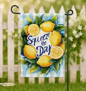 Squeeze The Day Garden Flag, Lemon Summer Decor, Outdoor Yard Decor, Housewarming Gift, Gifts For Gardeners