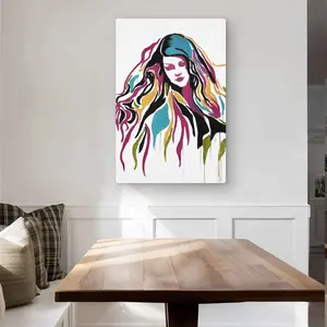 Begin Home Decor C1MP2436HZJ4S3 24 x 36 in. Woman Graffiti Art - Yellow Pop Metal Print Wall Art for Decor