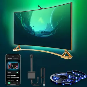 Smart App Control Led TV Backlight Set, Decorative Music Sync Led Strip Lights, Creative Ambient Lighting for 55-85 Inch Computers and Monitors, Led Light Backlit