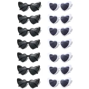 14pcs fashionable design heart-shaped framed glasses, high-end versatile sunscreen sunglasses, personalized theme events, wedding, store celebration, birthday party guest gifts, daily outdoor decoration accessories