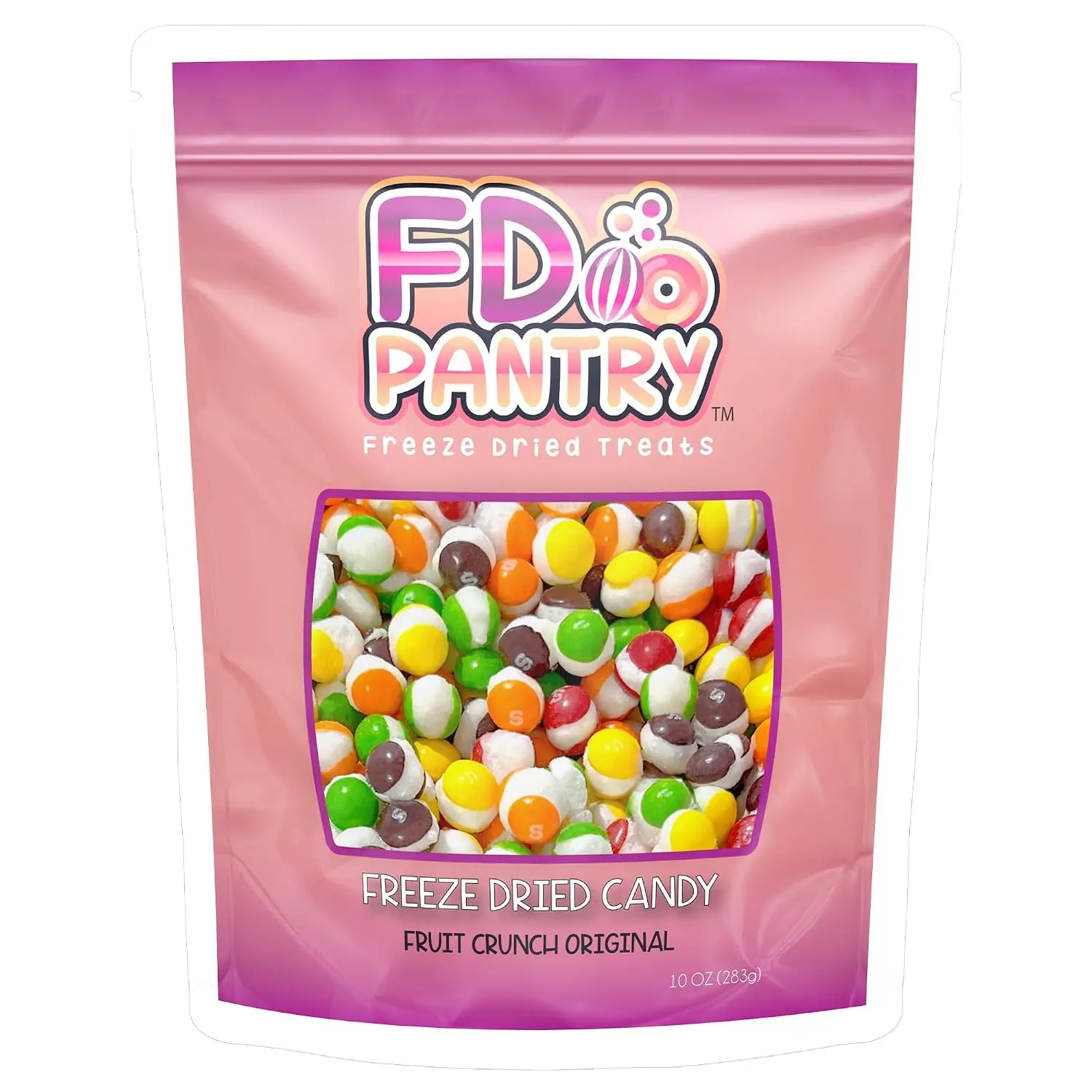 Fruit Crunch Original Rainbow Freeze-Dried Candy, 10 oz Large Pouch, Assorted Fruit Flavors, Crunchy Sweet Snack Treat for Gifting