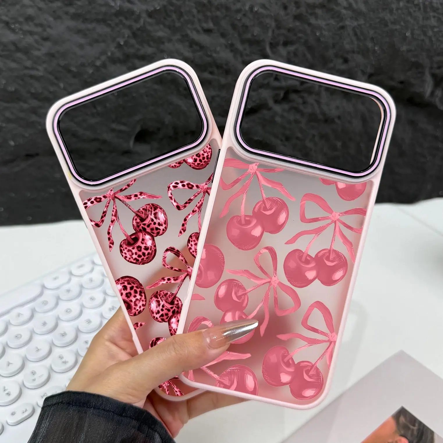 Cherry Pattern Silicone Casing for iPhone 11-17 Pro Max, 12-16 Plus, 15 E - Shockproof, Durable Smartphone Protection Accessories, Handheld Devices Cover, Gifts for Girls, JL33 Screen Protector, Cellphone, Drop Protection