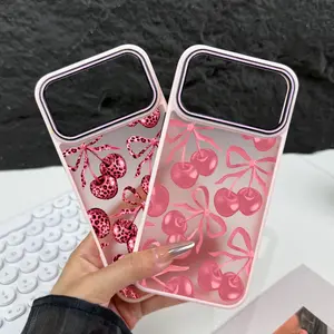 Cherry Pattern Phone case for iPhone 17Pro Max Air 16Plus E 15 14 13 12 11 cases,Shockproof Drop,Protection Durable,Protective Silicone Cover,Gifts for Girls.JL33 Smartphone Screen Protector