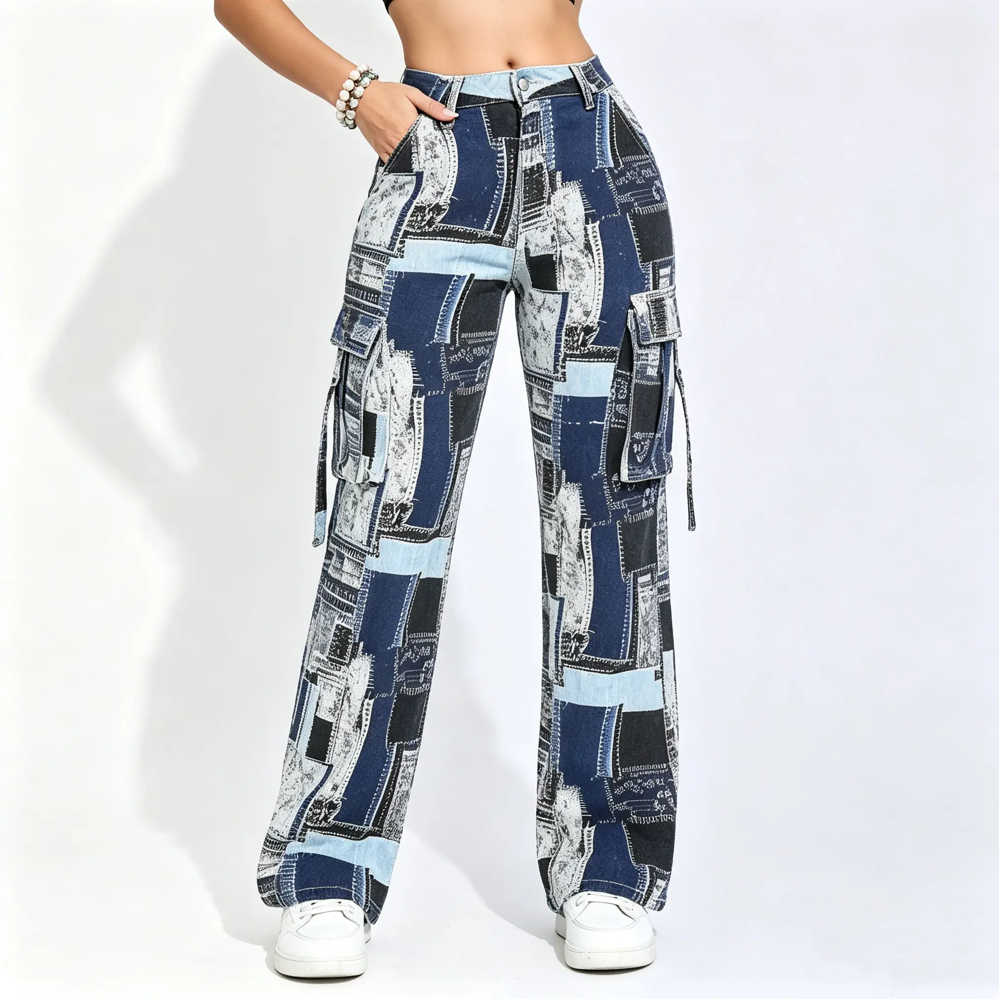 High Waisted Barrel Leg JeansCasual Loose Denim Pants Streetwear Clothes, Womenswear loose denim pant Bottoms