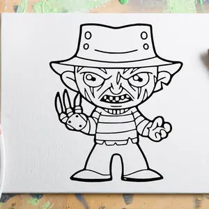 Halloween Canvas 8x10inch - Spooky Puff and Paint Design for Creative Projects & Artistic Expression