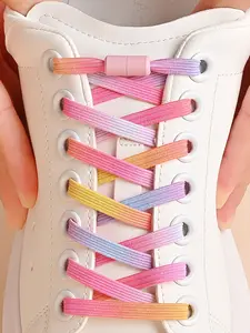 1 pair Elastic No-Tie Shoe Laces with Easy Release Buckle, Colorful Fashion Shoelaces for Sports Shoes, Casual Shoes, and Sneakers